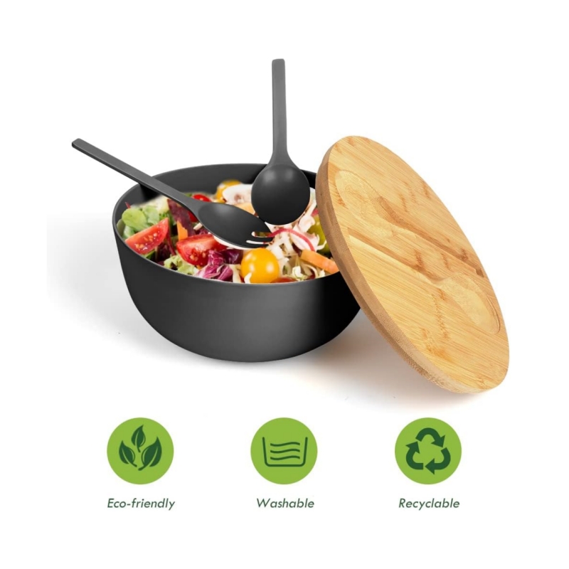black salad bowl set 